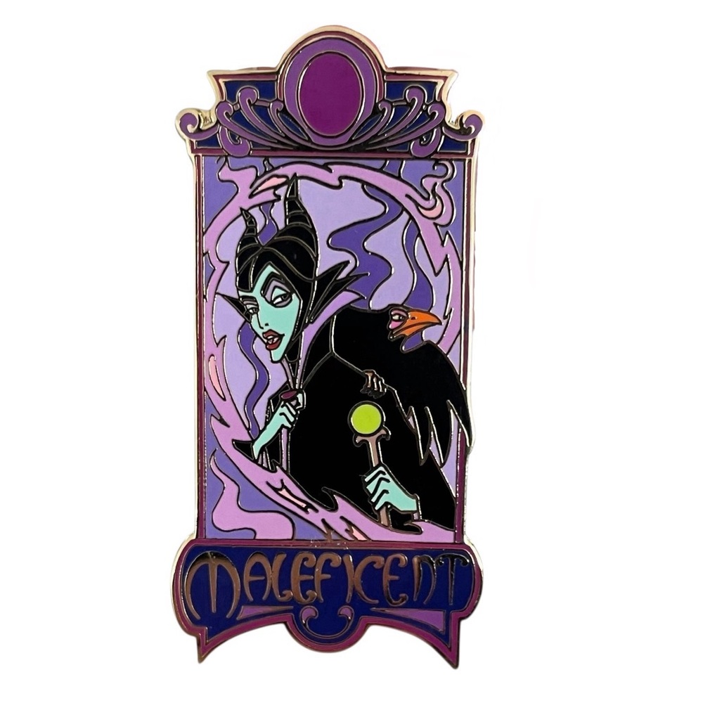 Disney Pins Set of 2 Maleficent Fan Club Villain Diablo Raven LE 1000 - Picture 5 of 8